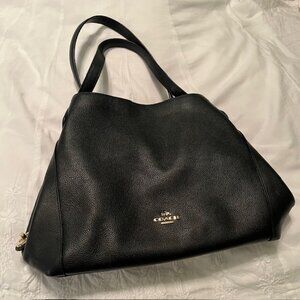 Retired COACH Lexi Black Pebble Leather - 3 Compartment Shoulder Bag